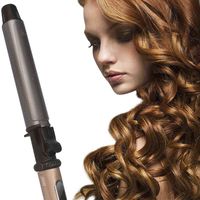 Diameter Size Styles Professional Nano Titanium Hair Curler with LED Digital Black+Gold Color Automatic Rotating Curling Iron Y220422