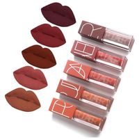 5 Pcs Lip Gloss Set Velvet Lips Tint Kit Matte Liquid Lipstick Waterproof Long Lasting Brings Natural Color For Make Up Lover350n