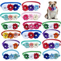 Ropa para perros 50/100ps suministros de moda de cuello de flores boquilla exquisita accesorios de arco para mascotas para bowtie pequeña