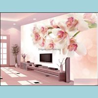 Wallpapers Home Décor Garden Flower Background Wall Decoration Painting Mural 3D Wallpaper Papers For Tv Backdrop Drop Delivery 2021 Iwjne
