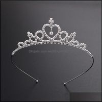Beautif Brilhante Cristal Bridal Tiara Party Pageant Sier Crown Crown Hairband Acessórios Do Casamento Entrega 2021 Headpieces Eventos GMX