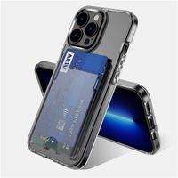 Sac de cartes Cas de téléphone transparent pour iPhone 13 Pro Max 12 11 Samsung Galaxy S22 S21 Plus Couvertures hybrides de pare-chocs d'amortisseur ultra.