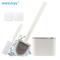Silicone Bristles Bush Brush Secor Seter com escova pequena para o banheiro Ferramenta de limpeza profunda Ferramenta de parede Acessórios WC 220624