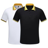 2022 Yaz Casual Polo Gömlek T Shirt erkek Lüks Tasarımcı Marka Giyim Pamuk Kısa Kollu İş Homme Camisa Nefes Polos Siyah Beyaz S-XXXXL