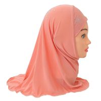 Ethnic Clothing 2-7 Years Old Girls Crystal Kids Headscarf Muslim Hijabs Caps Beautiful Diamonds Sunflower Instant For GirlEthnic EthnicEthn