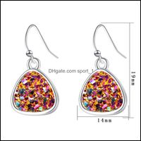 Dangle Chandelier Earrings Jewelry Fashion 6Colors Druzy Dru...