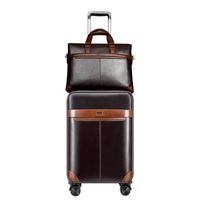 Malas FirstMeet Man Berking Bagage Set With Handbag Luxury Boly Saco de mala Brand Travel Carry On Pu Boarding