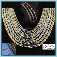 Catene Collane Pendenti gioielli M Twist Gold For Men Titanio Steel Rope Chain Necklace 20 22 24 pollici Ship all'ingrosso- 0011ldn ​​Drop Delive