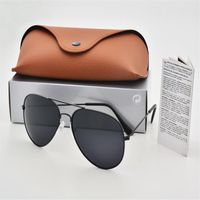 1 PPC Excelente gafas de sol polarizadas de marca Hombres Mujeres Pilot Glases Sol Marco de metal Cabas UV400 Protección Goggle Con Bro2646