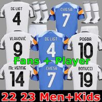 Player des fans version 2021 2022 Juventus Home Soccer Jersey Vlahovic Kean Dybala Morata Chiesa McKennie Locatelli Top Jerseys 21 22 Juve Kits Men and Kids Uniforme