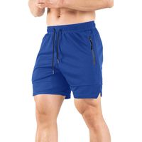 Men' s Shorts Men Summer Mesh With Zip- up Pockets Solid ...