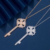 X4S6 T home key necklace S925 Sterling Silver Gold Diamond snowflake pendant simple light luxury sweater chain