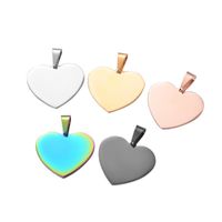 Pendant Necklaces Pcs Wholesale 25X30 Heart Dog Tag 5 Colors Unisex Stainless Steel Stamping Blank ID Tags Necklace JewelryPendant