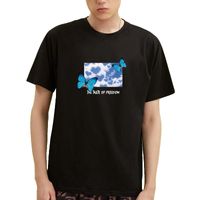 Erkek Tişörtler 2022 Marka Erkekler Yaz Hip Hop Sokak Giyim T-Shirt Kelebek Gökyüzü Özgürlük Pamuk Kısa Kollu Gevşek Üstler Tees O-Yellow Kadınlar