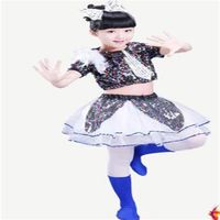 2018 New style children Cosplay Peacock Animal perform clothing Boys and girls Sequins Dance Conjoined clothes234q