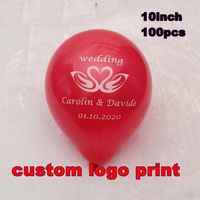 100pcs personalized text Custom Party balloon Print Name Wedding decoration birthday baby shower favor Advertising Balloons 220627