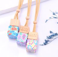 100pcs 8ml Polymer Clay Car Hanging Perfume Bottle Air Freshener For Essential Oils Diffuser Fragrance