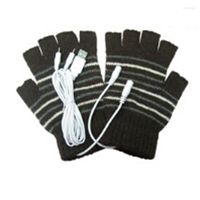Fingerlose Handschuhe Unisex Winter Elektrische USB -Heizung Farbhärme Kabel 0075 für Männer Frauen schwarze Kaffeefarben