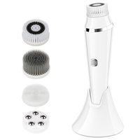 4 I 1 Face Cleansing Brush Sonic Vibration Face Cleanser Silicone Por Cleaner Exfoliator Face Washing Brush Roller Massager2841