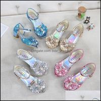 Sandalias zapatos para niños maternidad 4 colores nieve reina princesa de cuero bebé tacones altos tacones de cristal bailado dhseq