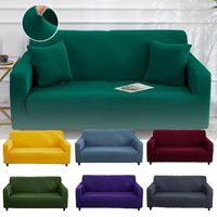 Chair Covers Turquoise Solid Color Elastic Armchair Cover Sofa All-inclusive Couch 1 2 3 Seater Protection Extensible For HomeChair