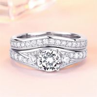 Top quality 30 piece Sparkling Cubic Zirconia Anniversary Wedding rings set for women Engagement Ring Bridal Sets 925 Sterling Sil226E