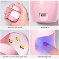 Secadores de uñas mini secador de lámpara uva de manicura UV Manicura de uñas de dedo solo herramienta de arte esmalte de gel de arte 16W
