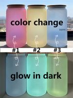 Two function 16oz Glow and UV Color change Sublimation Glass...