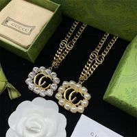 52% OFF 2022 jewelry new pearl necklace with letter female classic celebrity temperament Cuba chain