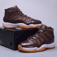 أحذية كرة السلة Jumpman 11 11S Premium Dark Chocolates Brown White Orange Sport Sneakers