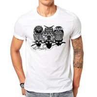 est mens mody z krótkim rękawem Warrior Owl Printed Tshirts Funny tatuaż koszulki Hipster Oneck Tops220622