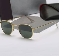 3548 Hexagonal 51mm Metal brand sunglasses flat Resin glass lenses Sun Glasses Luxury pink mercury silver green sun eyewear with cases spectacles