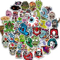 50pcs set Waterproof Laptop Skull Horrible Stickers Graffiti Patches Stickers Car Stickers and Decals Motorcycle Bicycle Luggage S228s