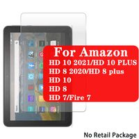 9H Protetor de tela de vidro temperado para Amazon Kindle Fire HD 10 2021 HD10 Plus HD 8 2020 HD8 HD7 Film