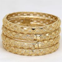 Dubai Armreifen für Frauen Mädchen S Schmuck 14k vergoldet Afrika Luxus Saudi-arabische Armbänder Habesha Indian Braut Geschenk 220414