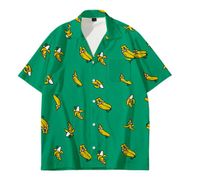 Männer Blume gedruckt Kurzarm Down Kragen Hemd Lose Bluse Sommer Hawaiian Tops Camisa
