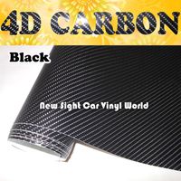 Premium Black 4D Carbon Fiber Vinyl Wrap Carbon Fibre Film For Car Wrap Film Air Bubble Size 1.52x30M Roll238y