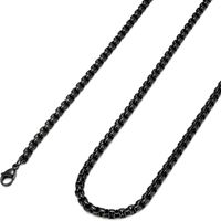 Цепи 2 мм 2,5 мм 3 мм 4 мм Черные коробки ожерелья из нержавеющей стали кабельная цепь Rolo для мужчин.