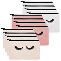 12 Pieces Eyelash Cosmetic Bags Makeup Bags Travel Pouches T...