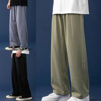 Pantalones para hombres hombres múltiples bolsillos livianos a mitad del algodón de chándal casual delgado