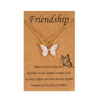 Cute Butterfly Friendship Necklace with Wish Cards Gift Necklaces for Friend Women Butterfly Pendant Necklace