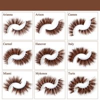3D Mink Fake Eyelashes Color Wholesale Natural Individual Brown False Eyelash Makeup Lash Extension Supplies