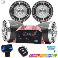 Motorcycle Bluetooth Audio Car Vehicle ATV High Power Waterproof Speaker Anti-Theft Amplifier Four Channel MP3 Player Mobile Phone182a