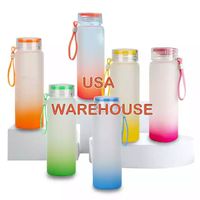 500ML Diy Custom Gradient Color Frosted Glass Water Bottle C...