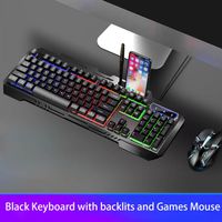 2020 Новые семь цветов подсветки Gaming Клавиатура мыши USB -клавиатуры F253s