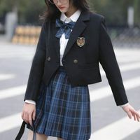 بدلات نسائية بدلة بدلة معطف للنساء فتاة الأسود السترة سترة الخريف أعلى طالب الطالب على غرار الأزياء cosplay cardiganwomen's