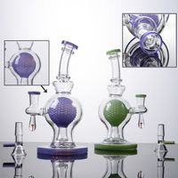 Purple Green Ball Shape Glass Bong With Showerhead Perc Hookahs Beaker Dab Rigs Oil Rig Smoking Accessories XL-1971