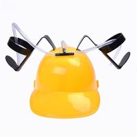 Beer Cola Drink Drinking Helmet Hat Can Holder Party Toys Yellow1180C