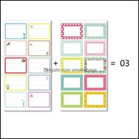 Gift Wrap Event Party Supplies Festive Home Garden 2Sheets Blank Handwritten Frame Labels Stickers Diy Hand Account Document Classificatio