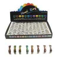 100pcs lot Stainless steel Ring mix size mood rings changes color to temperature reveal your inner emotion love couple ring326O